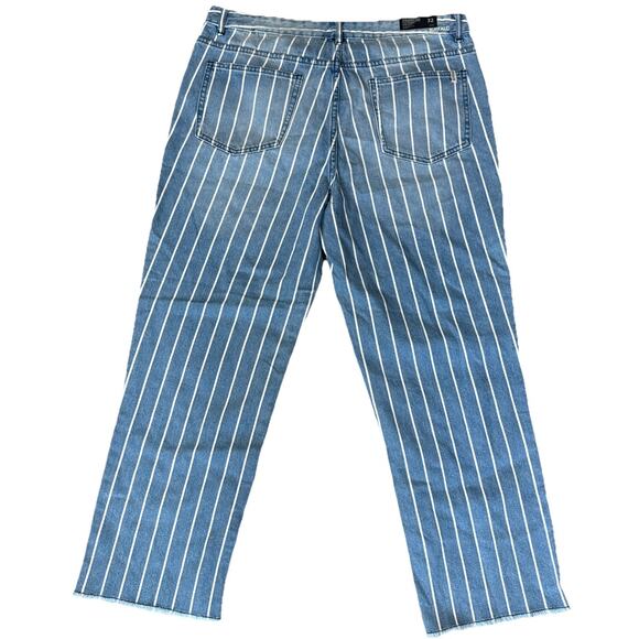 Buffalo David Bitton Blue & White Striped “Richie” Jeans, Mid-Rise,‎ Size 32 NEW - Picture 2 of 9